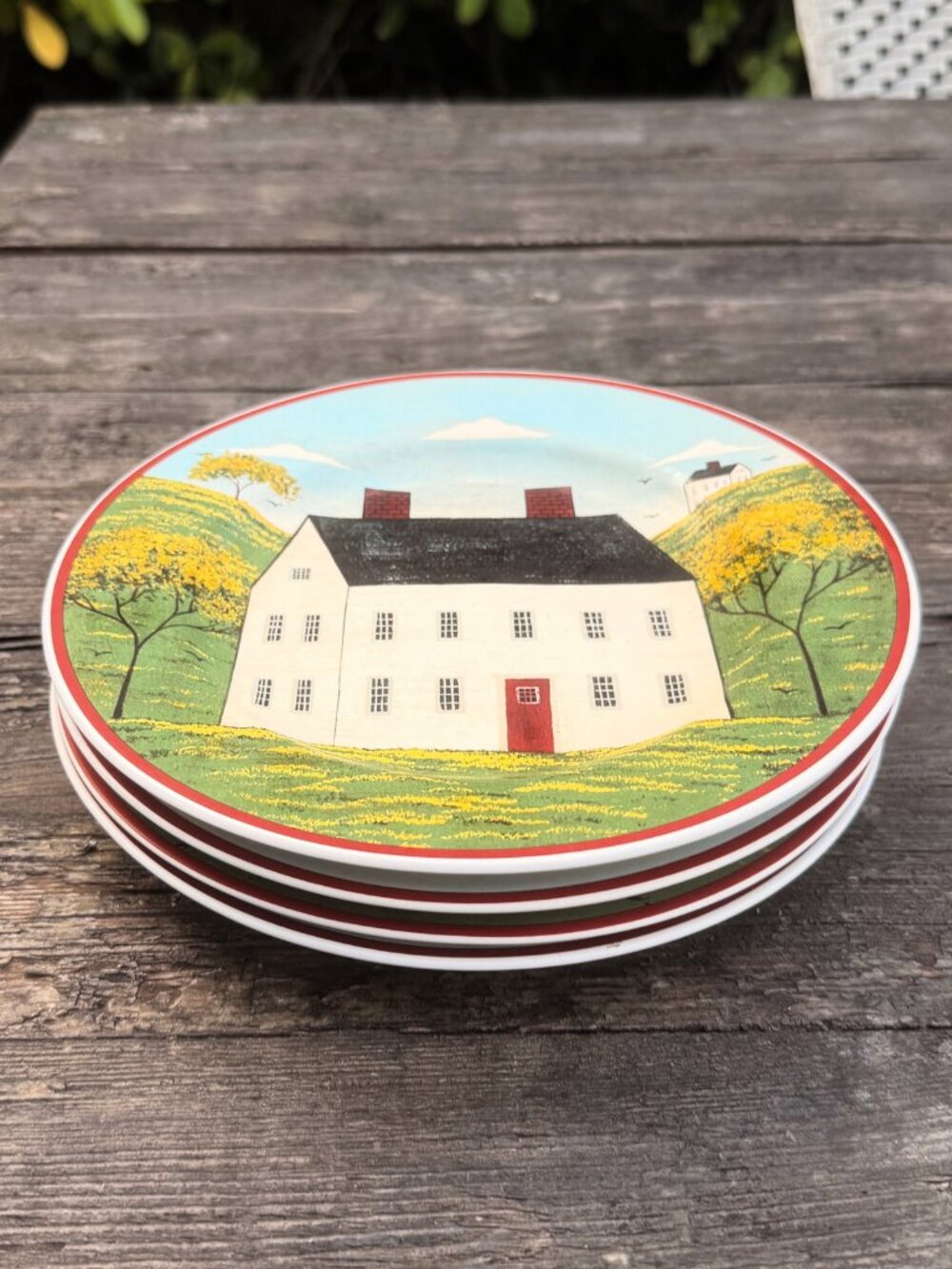 Vintage 4 Warren Kimble Brandon House Country Life Sakura Appetizer Salad Plates